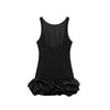 TRAFZA Sexy Solid White Flower Bud Tierred Red Mini Dress Safety Pants Women Dress New 2025 Spring Autumn Fashion Party Dress