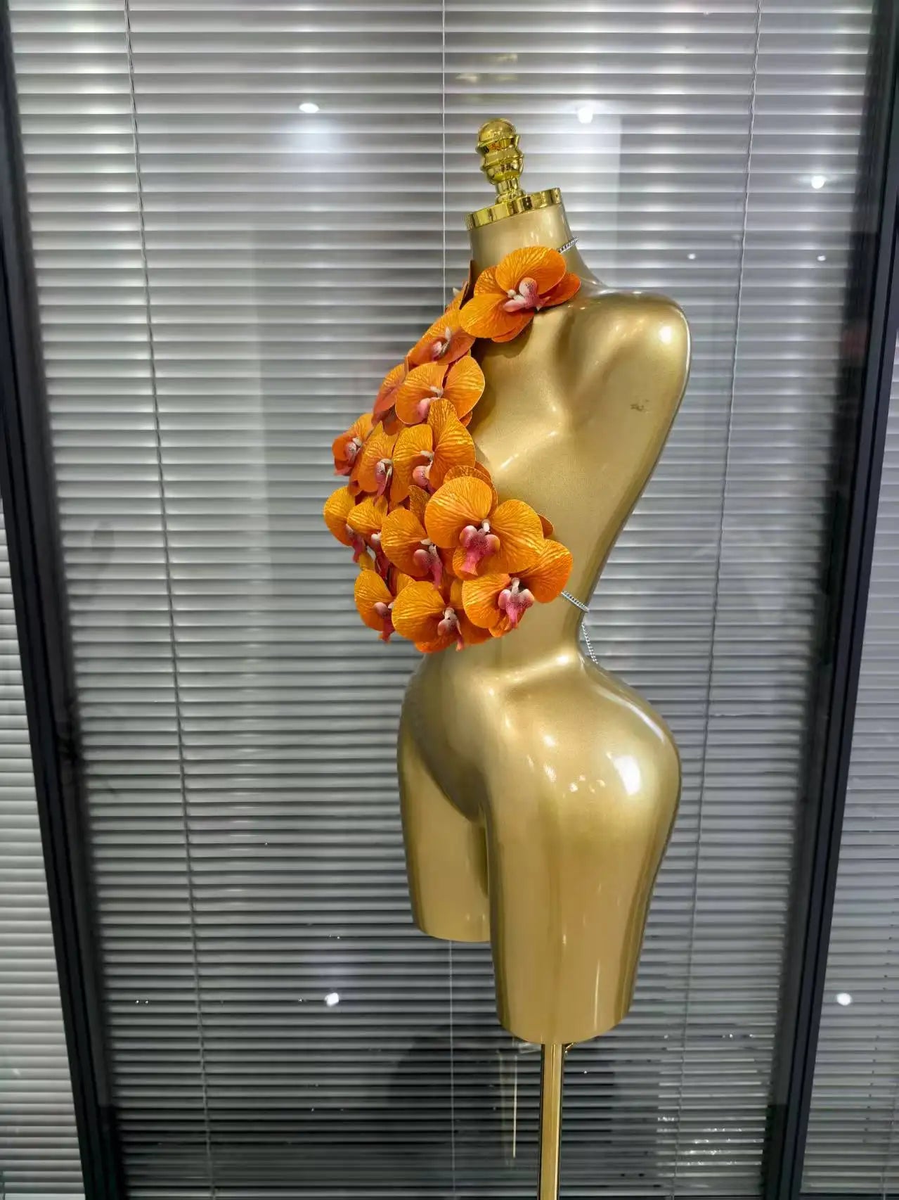 Rosered Orange Women Sexy Florals Backless Halter Bodycon Tops Nightclub Party Celebrate Carnivals Music Festival Tops