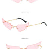 2024 new rimless glasses personalised wings runway fashion women's sunglasses