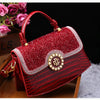 Fashion Diamonds Women Handbags 2023 Red Genuine Leather Lady Shoulder Messenger Bag Crocodile Pattern Portable Shell Tote Bags