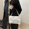 Acryl-Ketten-Umhängetaschen, quadratisch, lässig, Klappe, Damen-Pendeltaschen, gesteppt, All-Match, Winter, große Kapazität für Mädchen zum Einkaufen