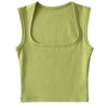 Deep Square Collar Vests 2025 Summer New Fashion Sexy Women's Crop Tops Sling Vest Camis