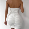 Sexy tiefes V Abendparty Ärmelloses rückenfreies Kleid 2024 Sommer Kurzes Weißes Neckholder-Kleid Damen Enges Club Mini Kleid Clubwear