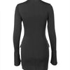 Autumn Office Lady Mini Dress Women Streetwear Long Sleeves Solid Sexy Bodycon Black Dress Casual Clubwear Elegant Party Dresses