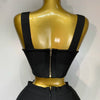 Damen sexy Top kurzer Rock Bodycon Bandage Zweiteiler Sets Weiß Schwarz 2025 Abendparty Luxus Geburtstag Outfit Nachtclub Anzüge