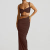 Nibber Sexy Women 2 Piece Set Bandage Ruched Square Collar Bra+Skinny Long Skirts 2025 Summer Vacation Beach Party Trend Suits