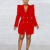 CM.YAYA Elegant Women  Blazer  Women 2022 Autumn Winter Streetwear Robe Femme Blazer Style Bodycon Midi Dress Female Clothing