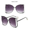Fashion Model Ocean Gelb Quadratische Sonnenbrille Damen Luxusmarke Oversized Shades Perle Chic Sonnenbrille für Damen Herren Oculos