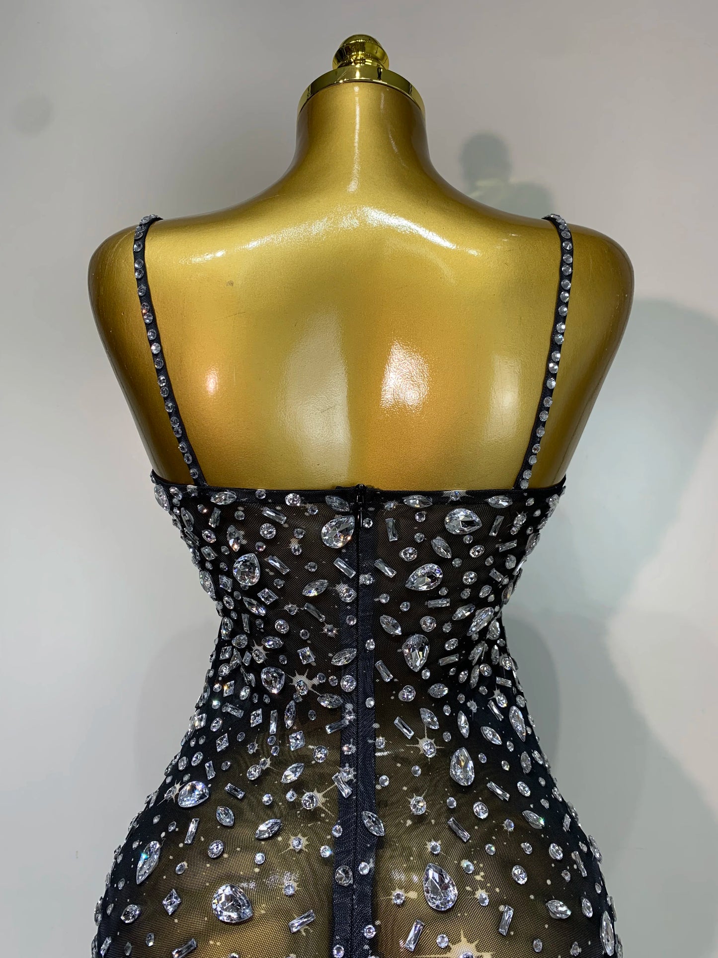 Luxury Rhinestones Sexy Mesh See Through Bodycon Dress Women Birthday Evening Cocktail party Gown Red Carpet Club Stage Outfit