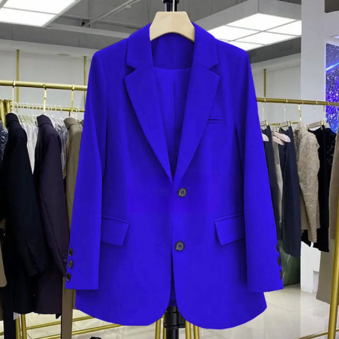 Candy Color Blazer Women Clothing Trends Long Sleeves Blazers Chic Office Ladies Jackets Luxury High-end Coat Vestido Outerwear
