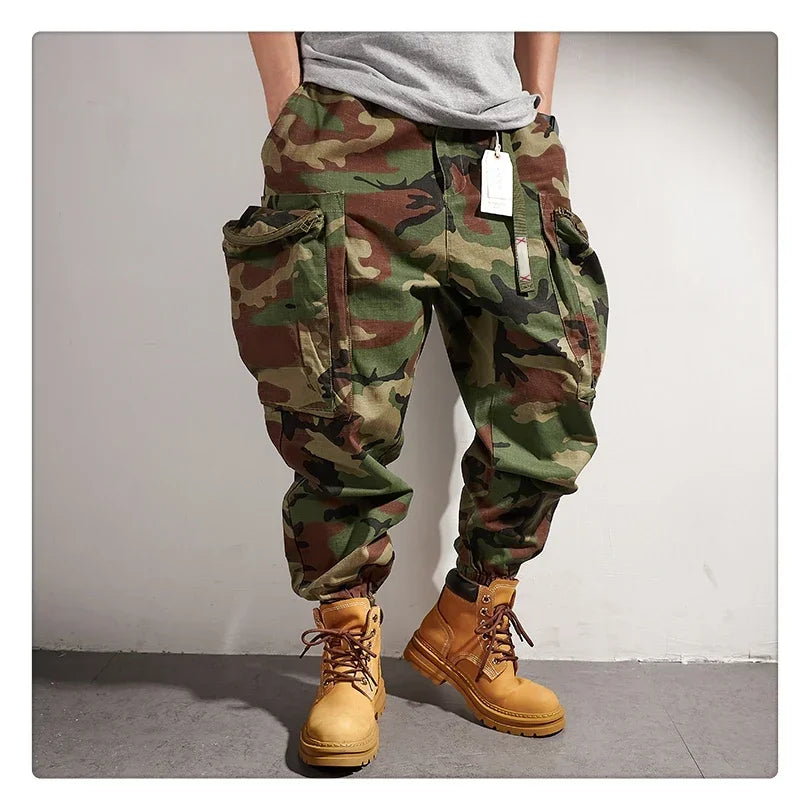 Plus Size American Outdoor Function Camouflage Tactical Cargo Pants Men Trousers Japanese Harajuku High Quality Baggy Joggers