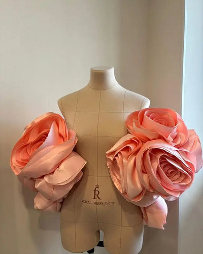 Beautiful Handmade Flower Bridal Jackets Short Floral Women Cape Jacket 3DFlower Wedding Jacket Women Outwear