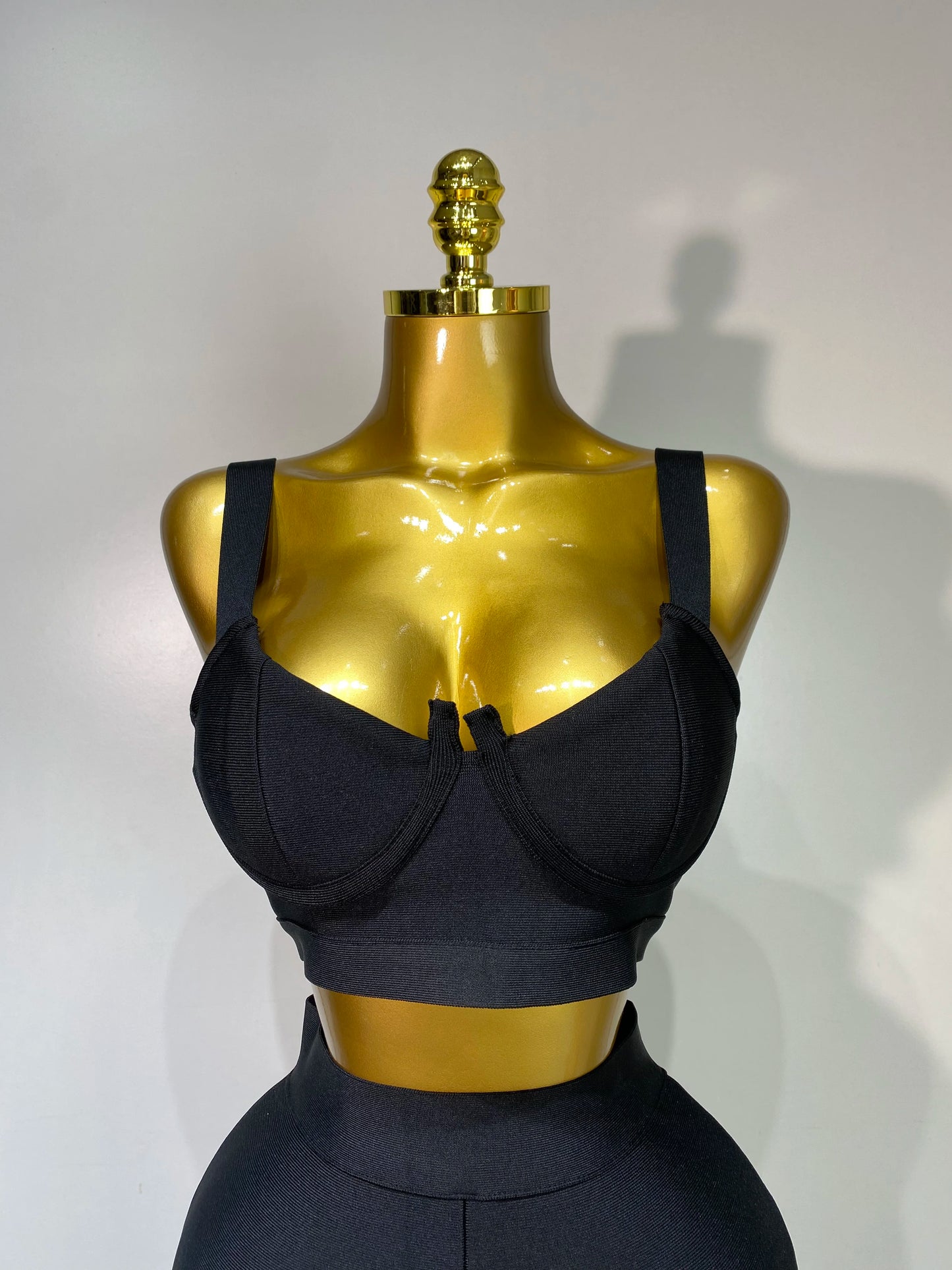 Damen Sexy Bandage Crop Top Hosen-Set Abendparty Club Luxus Geburtstag High Street Mode Elegant Luxus Geburtstags-Outfit