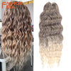 FASHION IDOL 24-Zoll Häkelhaar Synthetische Wasserwelle Flechthaarverlängerungen Ombré Regenbogenfarbe Kunsthaar Deep Wave Lockenhaar