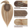 Silk Base Top Women Topper Clip In Real Human Hair Hairpiece Human Hair Extension Thin Breathable Blonde Toppers Hair Women Wig