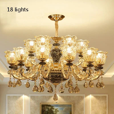 Kronleuchter Wohnzimmer Groß Luxus Kristall Lampe Esszimmer Schlafzimmer Dekoration Französischer Retro Kronleuchter Beleuchtung