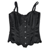 Women Tight Corset Vest Bustier Overbust Petal Bodice Lace Up Boned Shaping Tops Pink Costume Crops With 5 Buckles Party Wedding