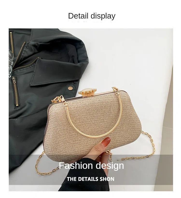 Luxus-High-Design Damen-Abendtasche Party-Bankett Glitzertasche für Damen Hochzeitsclutch Handtasche Umhängetasche mit Kette Bolsas