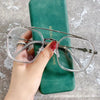 -1 -1.5-2-2.5-3 Doppelsteg Quadratische Myopie Brille Herren Damen Retro Anti-Blaulicht Kurzsichtigkeit mit Sehstärke Computerbrille