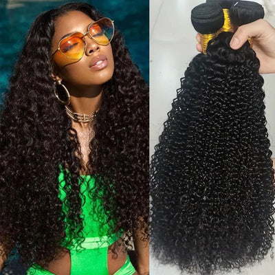 30 Zoll Kinky Curly Echthaar Bundles 100% Echthaar Extensions Brasilianische Water Wave Bundles Rohhaar Weave Tissage Haar