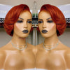 Kurze Bob Perücke Pixie Cut Perücke Glatte Echthaarperücken 13x4 Transparente Lace Front Perücke Für Frauen Highlight Glatte Pixie Cut Perücke