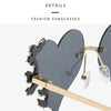 Randlose Sonnenbrille Damen Luxusmarke Strass Sonnenbrille Damen Niedliche Herzform Punk Party Brille очки від сонця женские