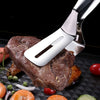 Stainless Steel Steak Clamps Kitchen Barbecue Food Flipping Spatula Tongs Clip Burgers BBQ Pizza Pies Fish Kitchen Bread Tongs