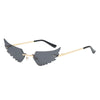 2024 new rimless glasses personalised wings runway fashion women's sunglasses