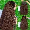 40 30 Inch Chocolate Brown Deep Wave Lace Front Wigs Human Hair #4 Colored 13x4 13x6 Hd Curly Lace Frontal Wigs Pre Plucked