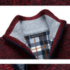Men's Fleece Thicker Sweater Half Zipper Turtleneck Warm Pullover High Quality Male Slim Knitted Wool Sweaters For Spring