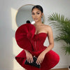 2026 Red Velvet Cocktail Dresses for Women Sleeveless Mini Ruffles Beading Birthday Night Wedding Guest Party Gowns Customized