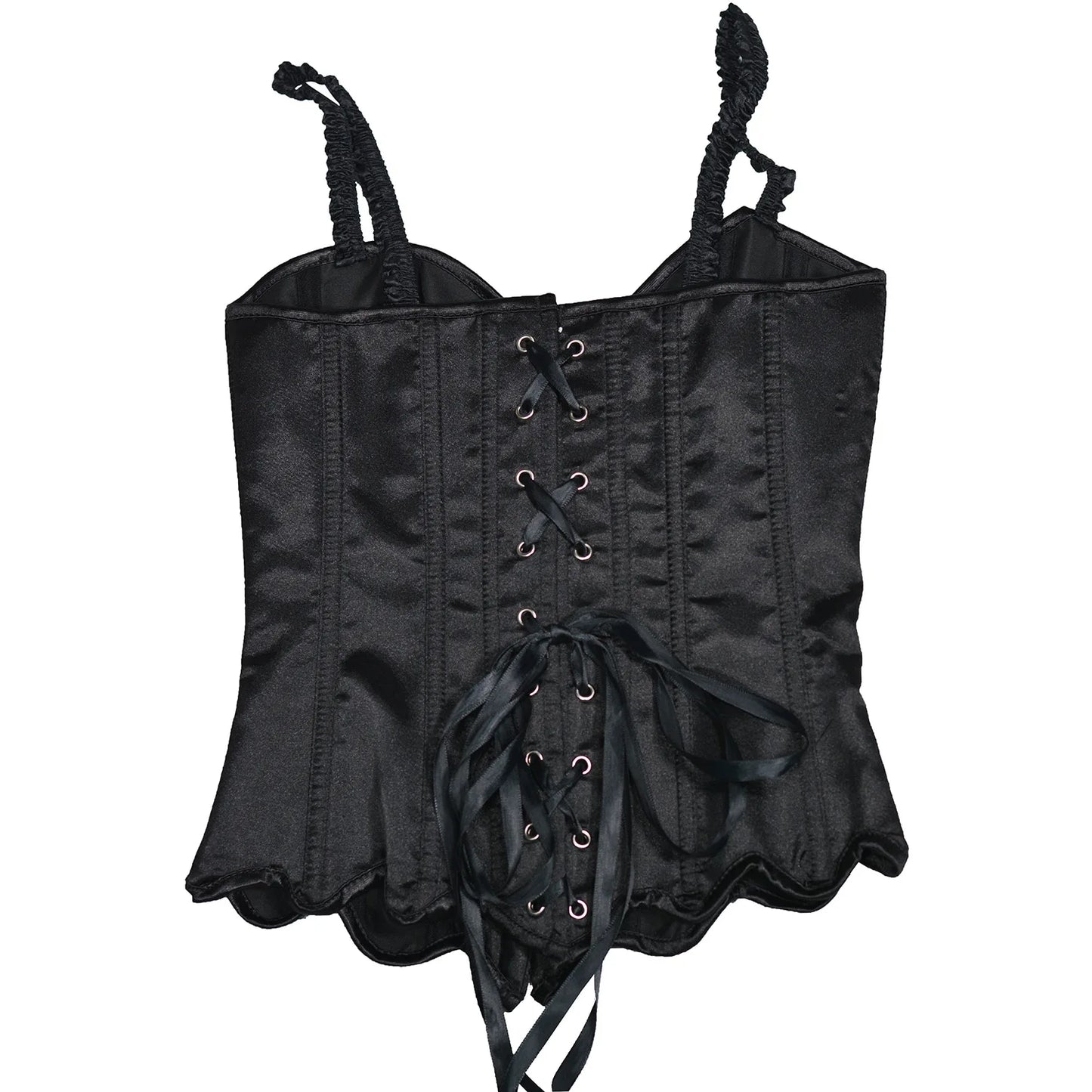 Women Tight Corset Vest Bustier Overbust Petal Bodice Lace Up Boned Shaping Tops Pink Costume Crops With 5 Buckles Party Wedding