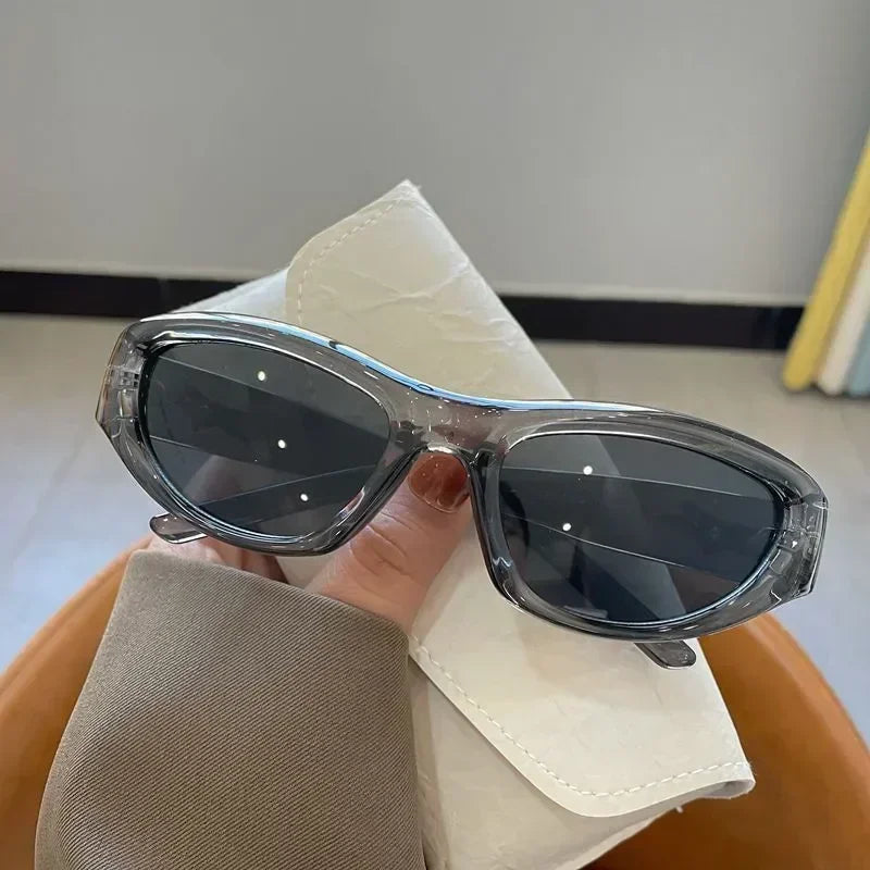 Vintage Punk Sports Sunglasses Women Men Y2K Style Cat Eye Sun Glasses Mirror Fashion Eyewear 2000s Retro Shades Gafas De Sol