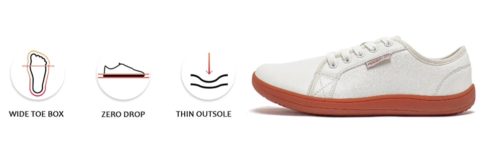 HOBIBEAR Minimalistische Schuhe für Herren und Damen, weite Zehenbox, Barfuß-Schuhe, Zero Drop, Freizeit-Sneaker aus Kunstleder, leichte Walking-Sneaker
