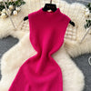 Chic Elastic Knit tassel O Neck Women Elegant Korean Fashion Vestidos Summer A-line Wrap mini dress