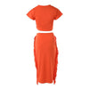 Women's Letter Print Crop Top and High Waist Long Skirt Set, Summer Workwear, Casual Tassel, Female Party Dress Sets, New, 2Pcs
