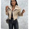 Faux Leather Jackets Women PU Short Thick Warm Black Outwear Female Aviator Retro Lapel Velvet Coat 2023 New Winter Woman Tops