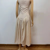 Long Dresses Women Party Dress Pleated Patchwork Sleeveless Stand Collar Maxi Gown Tight Waist Vestidos 2025 Summer A Line