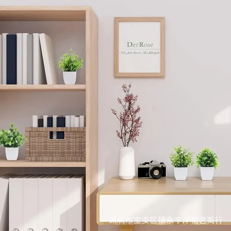 Künstlicher Bonsai Grüne Kunstpflanze Eukalyptus Blume Topfpflanze für Innen- und Außenbereich Haus Schlafzimmer Garten Dekorationszubehör