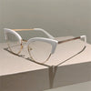2023 New Vintage Cat Eye Glasses Frame New Stylish Semi Metal Rim Women Eyewear Trendy Brand Design Non-prescription Eyeglasses