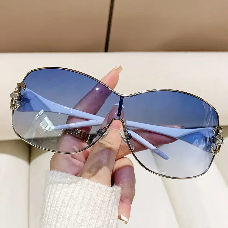 Neue Mode Y2K Sonnenbrille Damen Integrierte Surround Sonnenbrille Retro Designer Damen Brillen UV400 Oculos De Sol