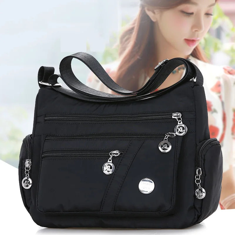Women Crossbody Bag Waterproof Tote Casual Nylon Purse Handbag RFID Lightweight Messenger Bag