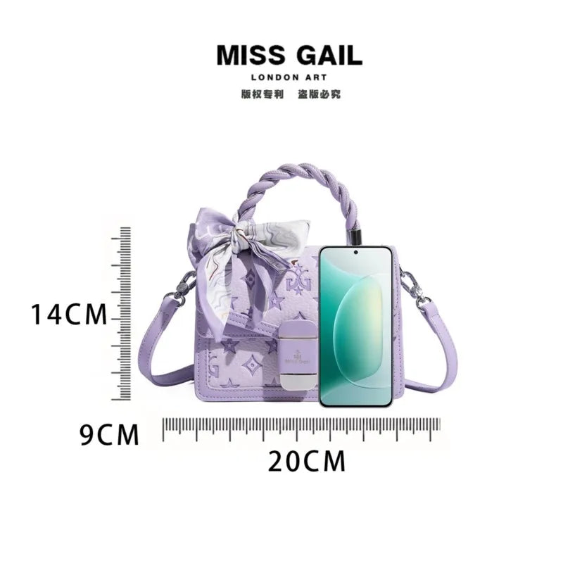 Designer Handheld Small Square Bag 2025 New Style Bow Sweet and High Quality Texture Single Shoulder Cross Shoulder Female