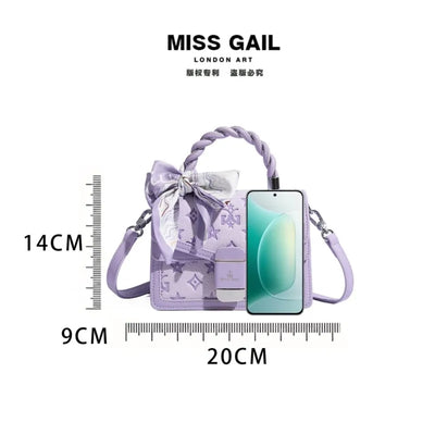 Designer Handheld Small Square Bag 2025 New Style Bow Sweet and High Quality Texture Single Shoulder Cross Shoulder Female