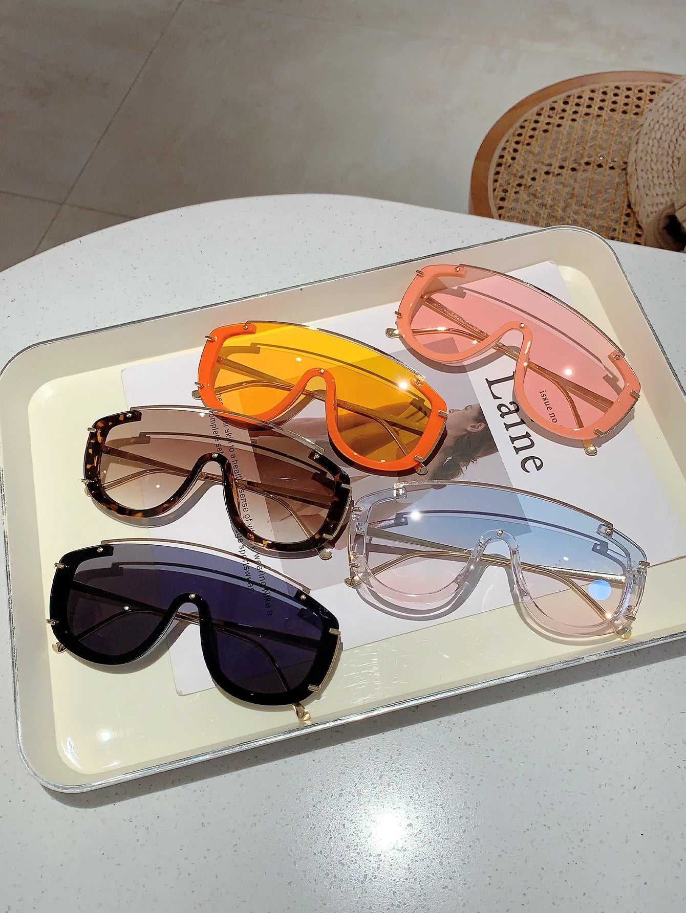 KAMMPT Fashion Leopard Damen-Sonnenbrille, stilvolle getönte Outdoor-Sportbrille, luxuriöses Metalldesign, Oversize Herren-Sonnenbrille