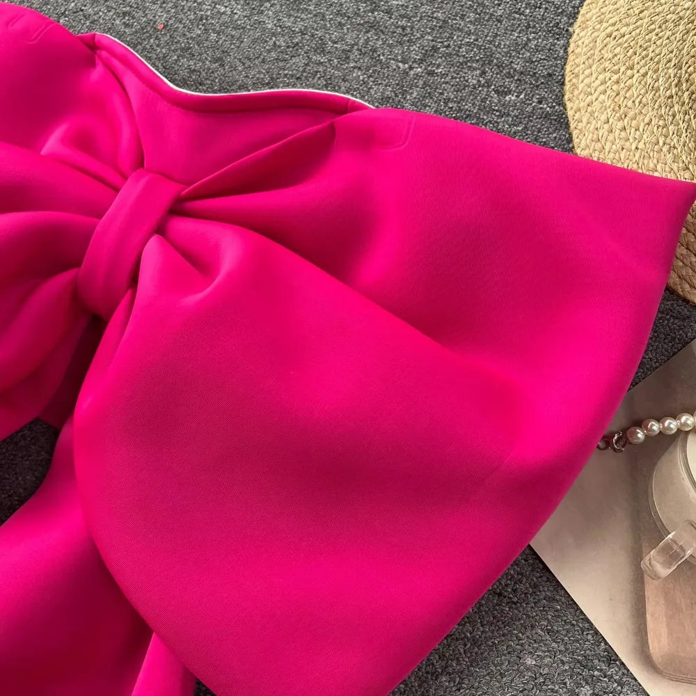 Women Hotsweet Sleeveless Sexy Zipper Chic Three-dimensional Butterfly Bow Slim Strapless Tank Top High Street Autumn Clothing
