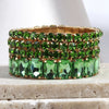 Fashion Bohemia Tennis Shiny Bracelet Jewelry 4 pcs Multicolor Crystal Glass Elastic Stack Bracelets Set