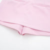 HH Women Pink 2 Piece Set Sexy V-Neck Sleeveless Backless Suspender Zipper Top+High Waist Back Pocket Mini Skirts Shorts Y2K