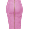 16 Colors Sexy Solid Zipper Orange Blue Black Red Bandage Skirt Women Elastic Bodycon Summer XL XXL Pencil Skirts 58cm