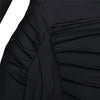 Mozision Rollkragen Oberschenkelhohes Schlitz Sexy Maxikleid für Damen Mode Langarm Drapierte Bandage Bodycon Club Langes Kleid